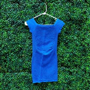 BEBE blue square neck, square back mini 💙